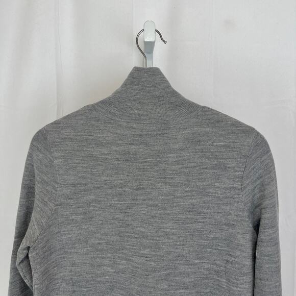 VERONICA BEARD Soval Mixed Media Sweater Dress Merino Wool Poplin Gray Size XS - Picture 8 of 11